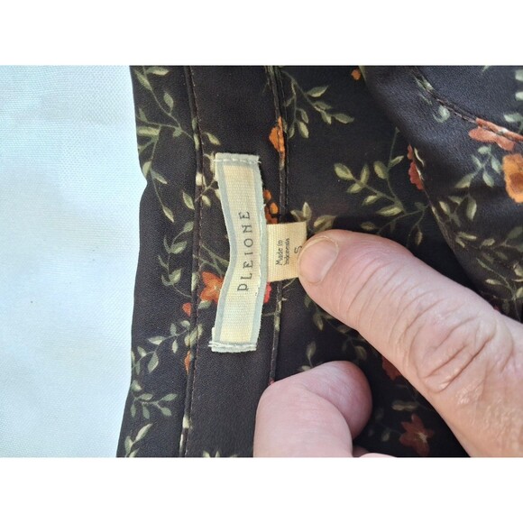 Pleione Womens Small Blouse 3/4 Sleeve Multi-color Floral Round Neck Polyester - Picture 6 of 14